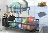 NIB 2 tier dish rack w/ adjustable drain