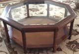 Octagon glass top coffee table