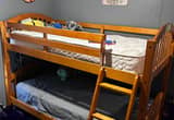 wooden bunk bed