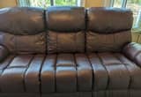Maroon Lazboy Leather Reclining Sofa