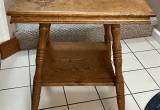 Antique Oak Side Table/ Plant Stand
