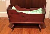 Doll cradle with quilt-vintage