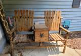 Handmade Wooden Bench with Cooler