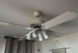two ceiling fans with lights