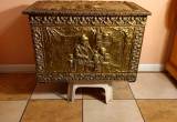 Antique Brass Wood Box