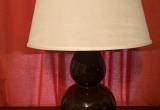 Tall brown ceramic lamp