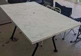 Carrara Marble slab outdoor table