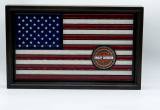 Harley Davidson American Wood/ Resin Flag