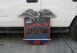 Large Solid Wood Antiques Sign