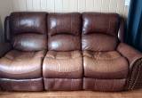 Leather reclining couch