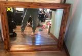 homemade cedar wood mirror