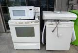 Stove, dishwasher, microwave, range hood