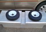 Two new utility or boat trailer wheels