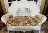 Wicker Loveseat, 2 Chairs and Table