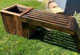 outdoor bench w built in planter