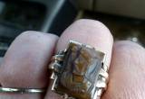 vintage 10k intigo(tiger eye ) ring