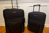 4 Piece Luggage Set Black Suitcases