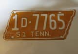 1951 Tennessee Liscens Plate