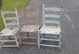 3 old straight back chairs