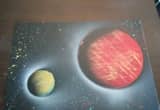 Handmade spray paint planet