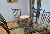 7pc Dinette With Glass Top
