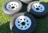 4 trailer wheels and tires