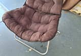 Brown padded folding chair