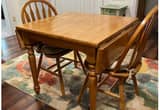 Solid Oak Table & 2 Chairs