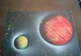 Handmade spray paint planet