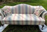 white upholstery antique sofa