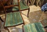 antique king and queen chairs and table
