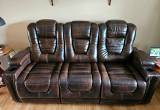Dual PWR Recliner Brown Leather