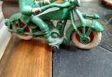 Vintage Cast Iron Motorcycle And Rider