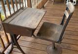 Antique School Desk and Chair