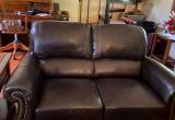 Italian leather loveseat/ and recliner